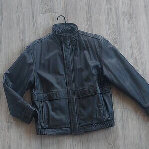 Dark Brown Genuine Leather Bomber Jacket/coat, Men's Medium, John Ashford